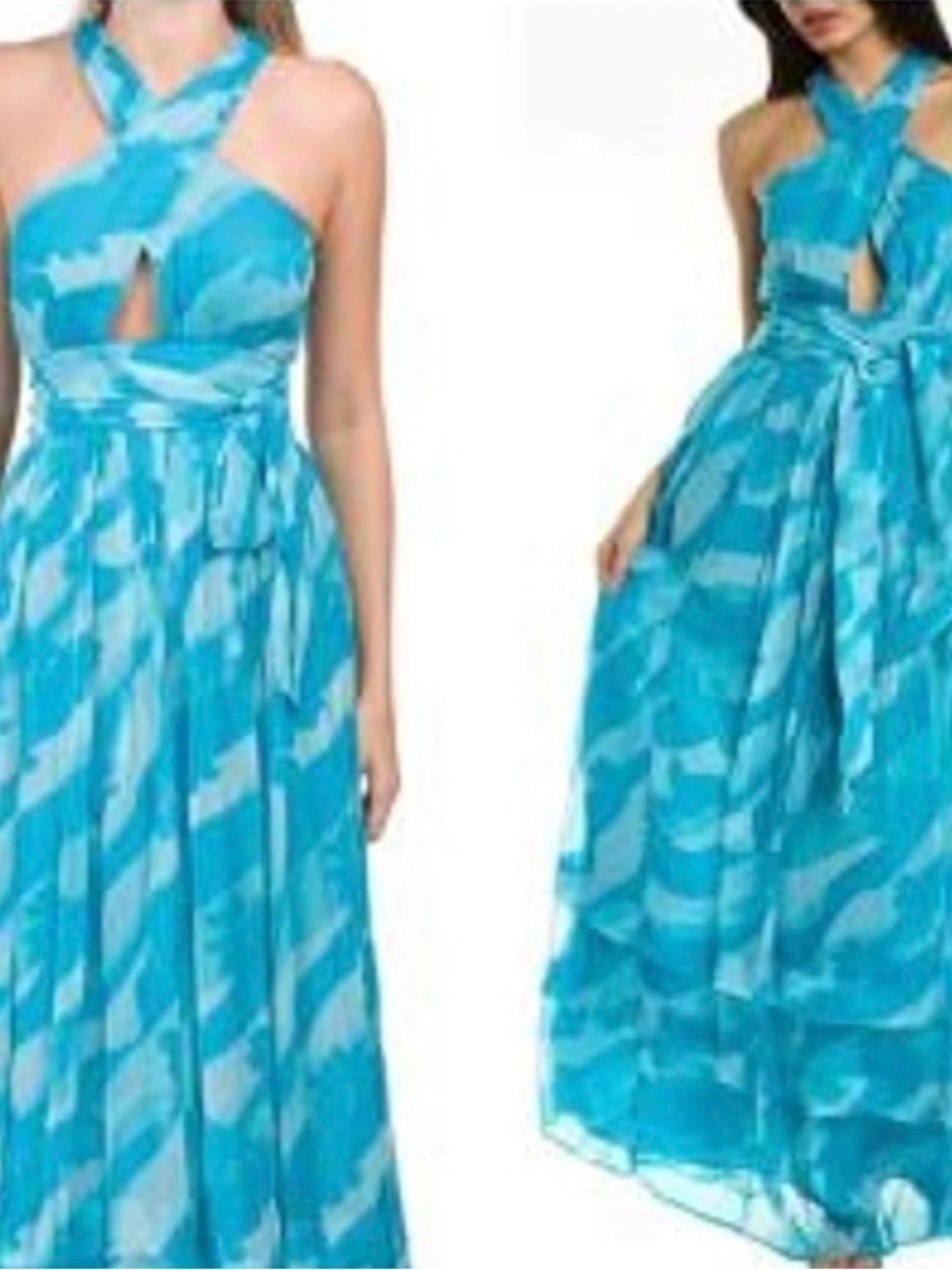 Ramy Brook NEW Women’s Blue Halter Maxi Dress